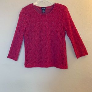 Rafaella Red Long Sleeve Festive Top Sz M